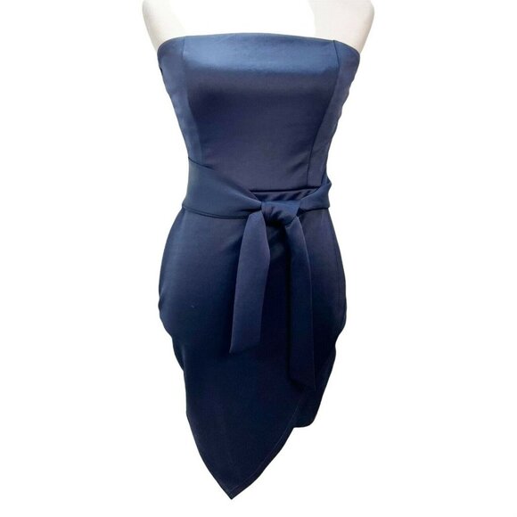 Charlotte Russe Small Dark Blue Strapless Evening Party Dress NWT - Picture 1 of 8